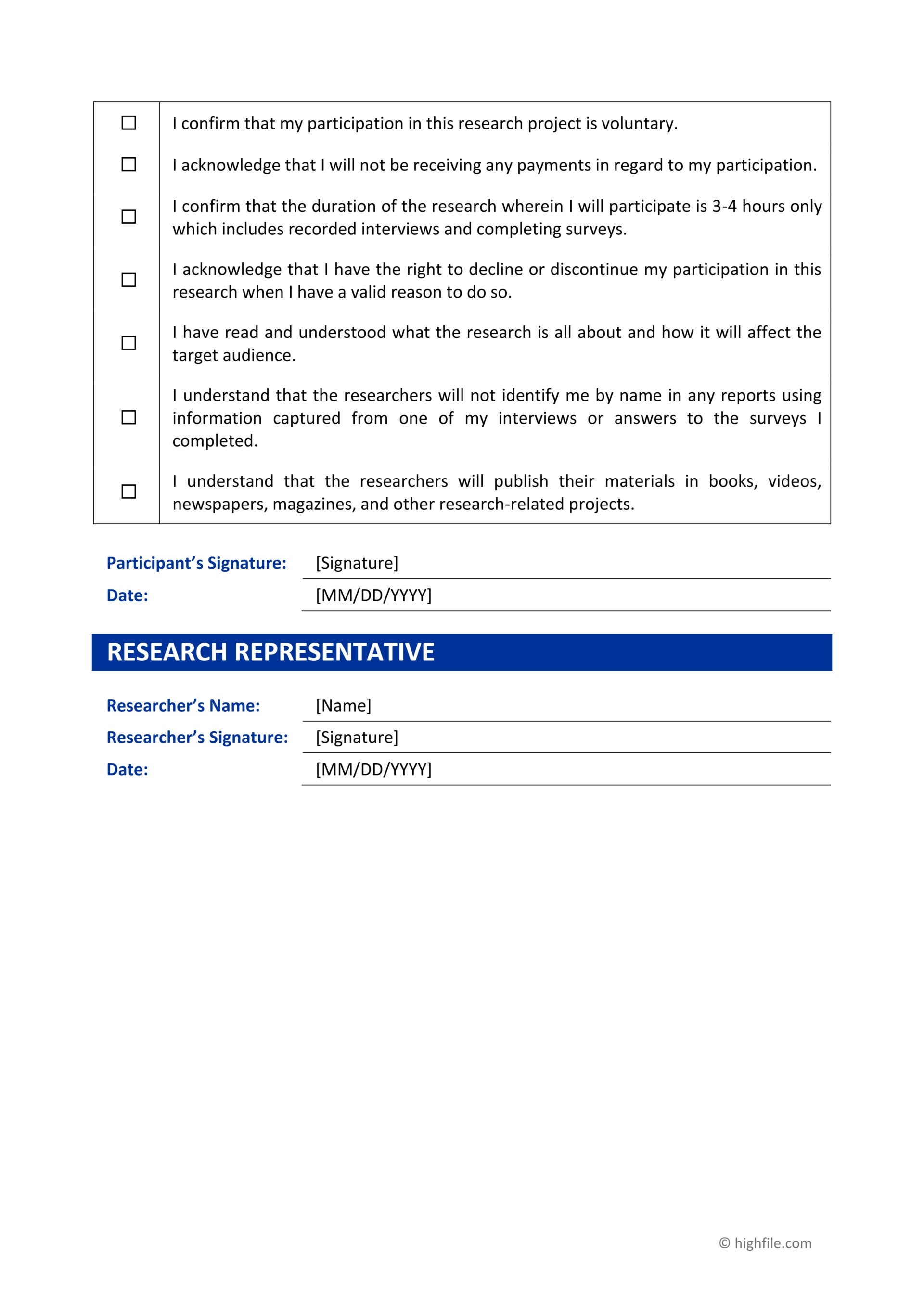 Free Interview Consent Form Template - Word | PDF | Google Docs
