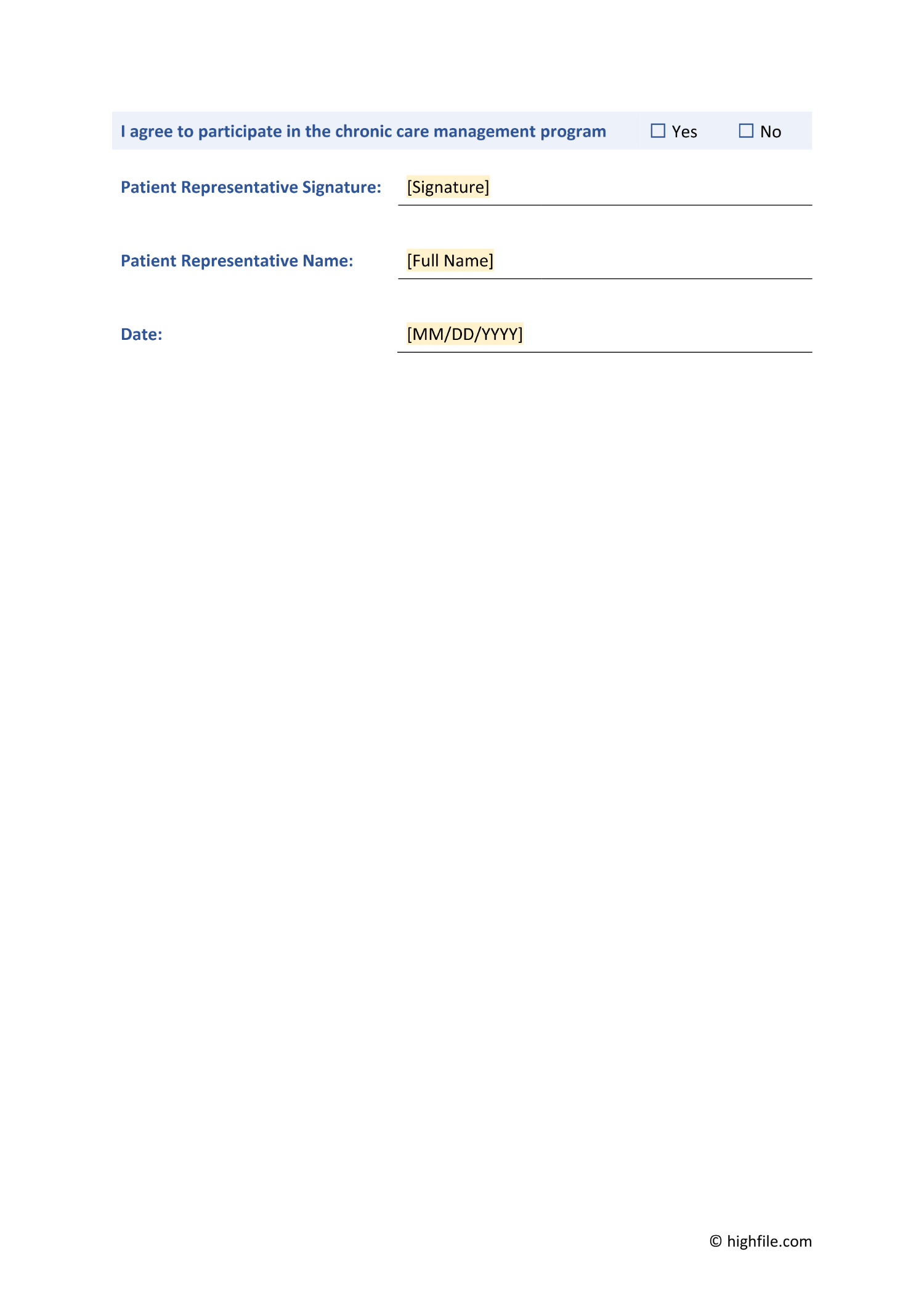 Chronic Care Management Consent Form Highfile Chronic Care Management Consent Form Highfile