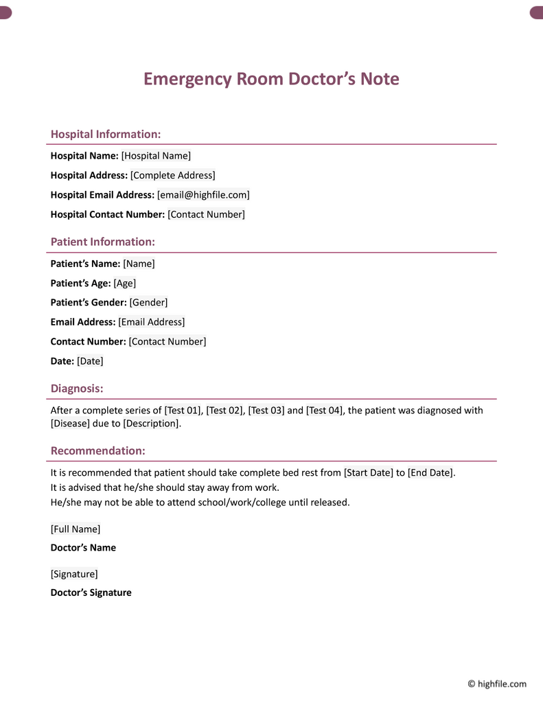 Free Doctor's Note Templates - Customize and Print