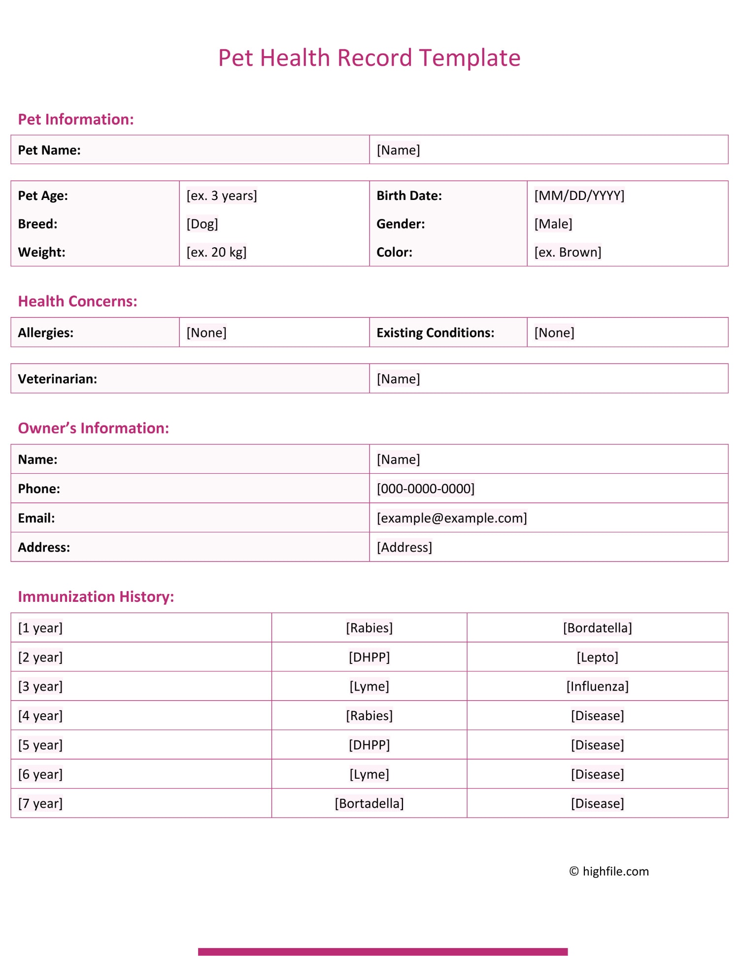 Pet Health Record Template - Word, Excel, PDF, Docs and Sheets pet-health-record-template-word-excel-pdf-docs-and-sheets