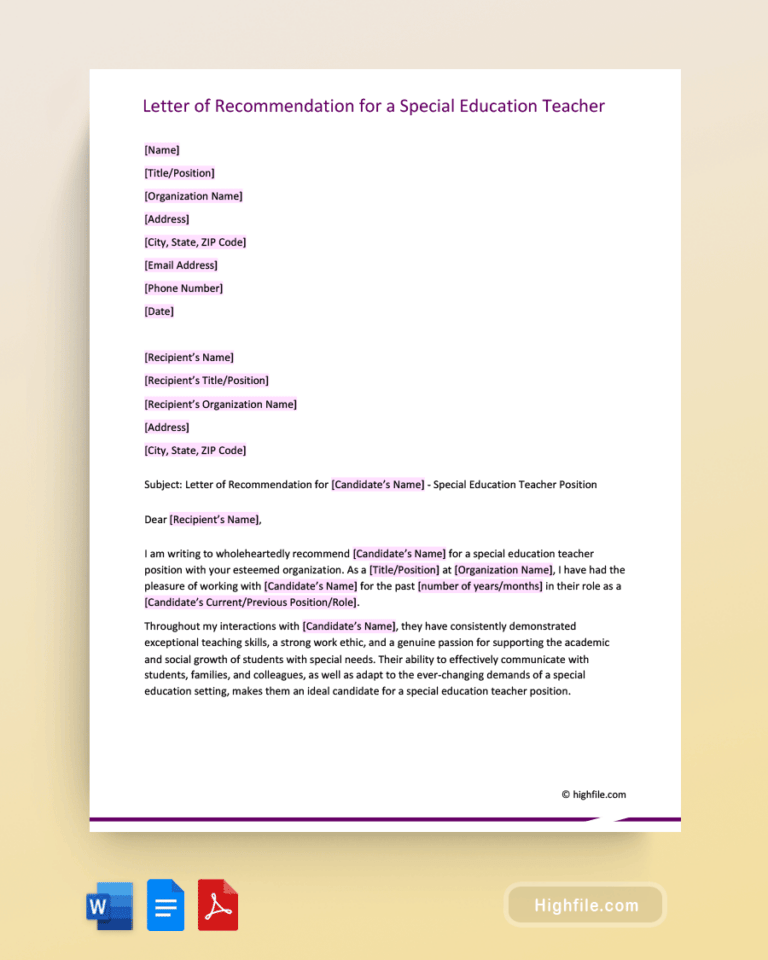 40 Letter Of Recommendation Templates Highfile 40-letter-of-recommendation-templates-highfile