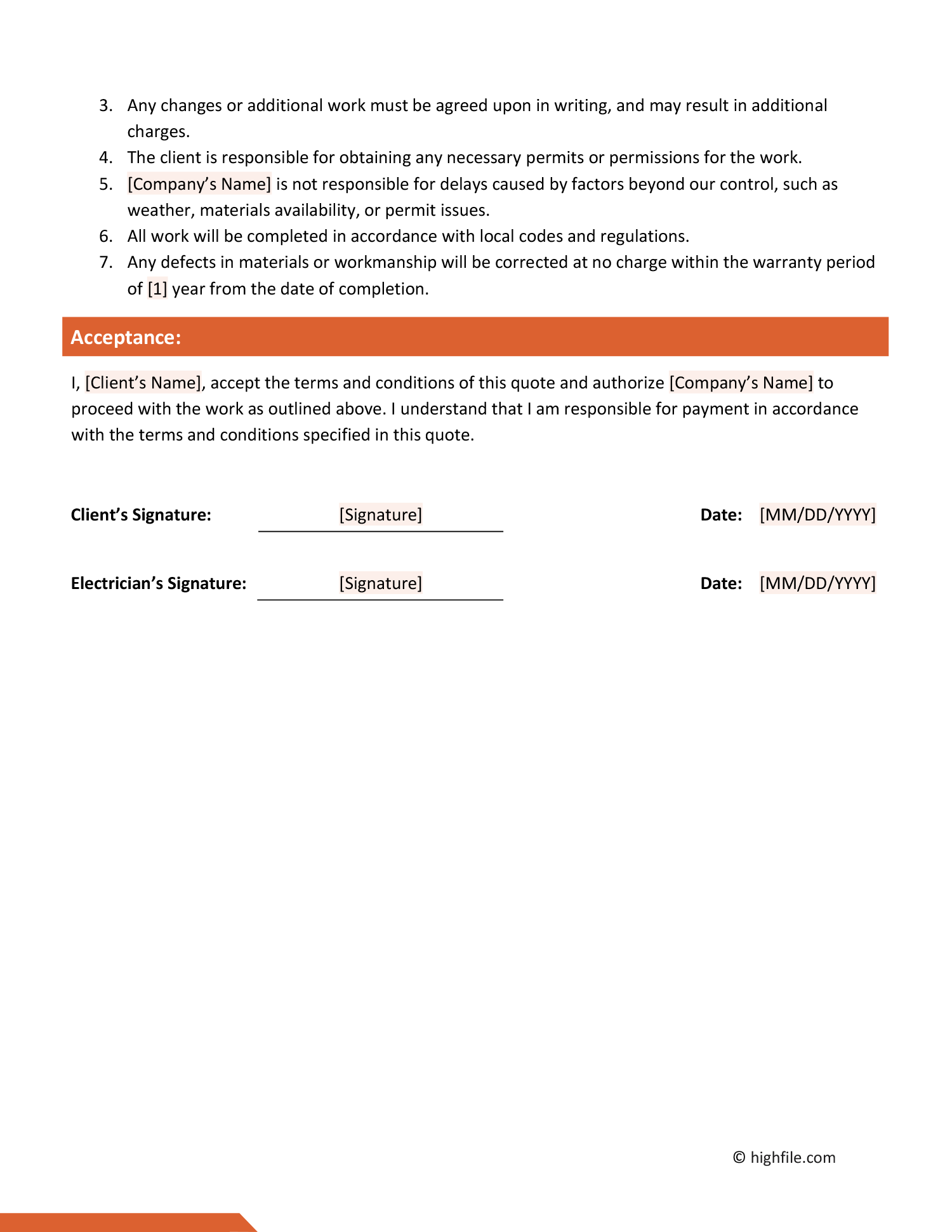 Electrician Quote Template Word Excel PDF Google Docs Google Electrician Quote Template Word Excel PDF Google Docs Google