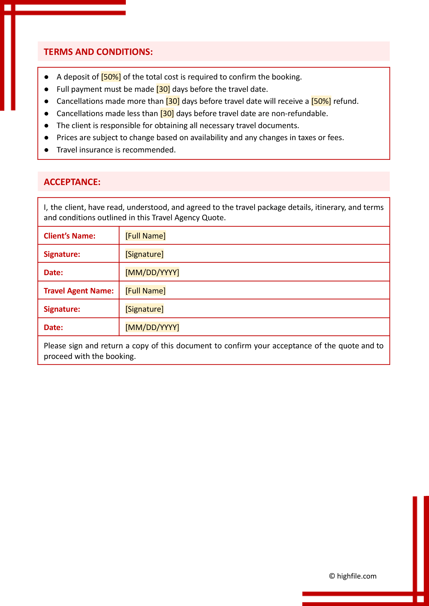 Travel Agency Quote Template Word Excel PDF Docs Sheets Travel Agency Quote Template Word Excel PDF Docs Sheets