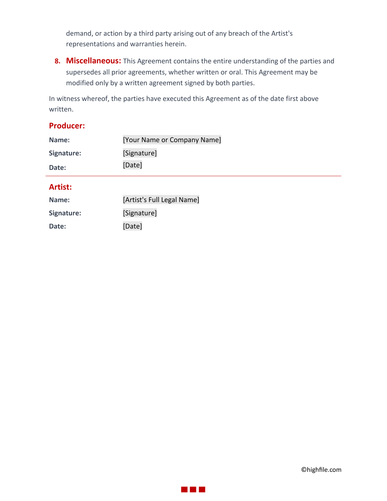 Artist Release Form Word PDF Google Docs Highfile Artist Release Form Word PDF Google Docs Highfile