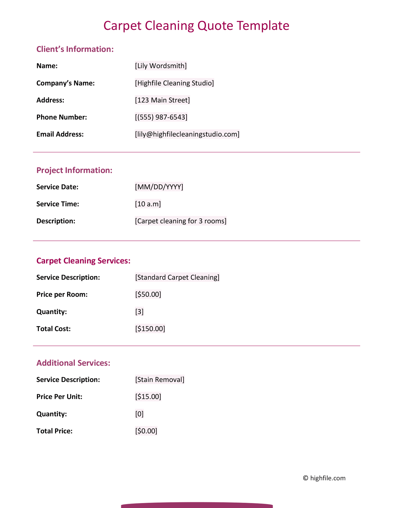 Window Cleaning Quote Template Word PDF Google Docs Highfile Window Cleaning Quote Template Word PDF Google Docs Highfile