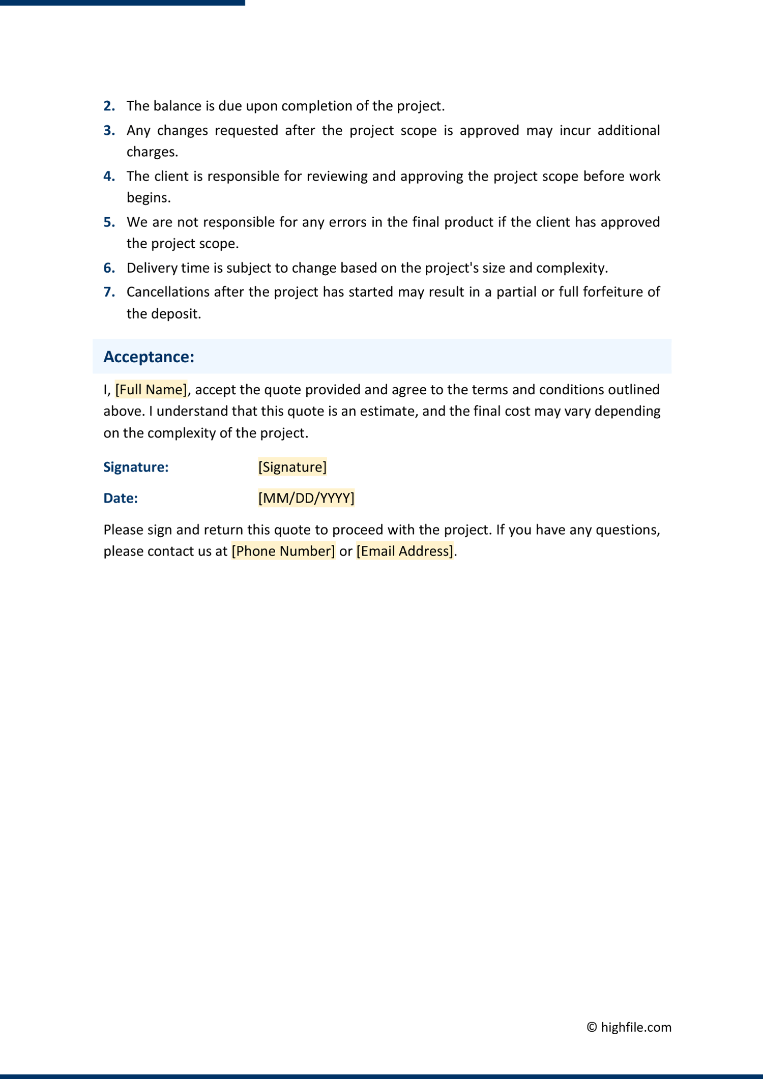 Free Consultant Quote Template Highfile Free Consultant Quote Template Highfile