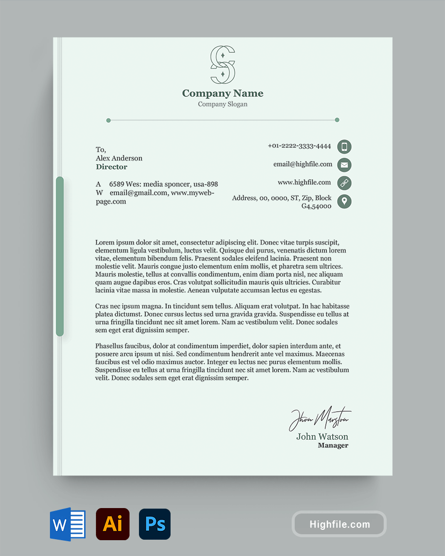 Free Executive Letterhead Template Highfile Free Executive Letterhead Template Highfile