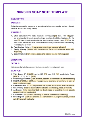 Nursing Admission Note Template - Word | PDF | Google Docs - Highfile