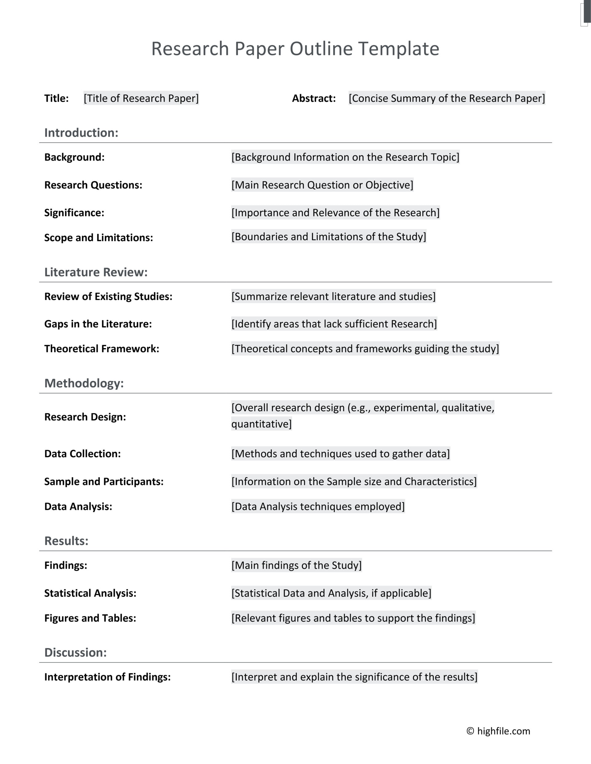Research Paper Outline Template Word PDF Google Docs Highfile Research Paper Outline Template Word PDF Google Docs Highfile