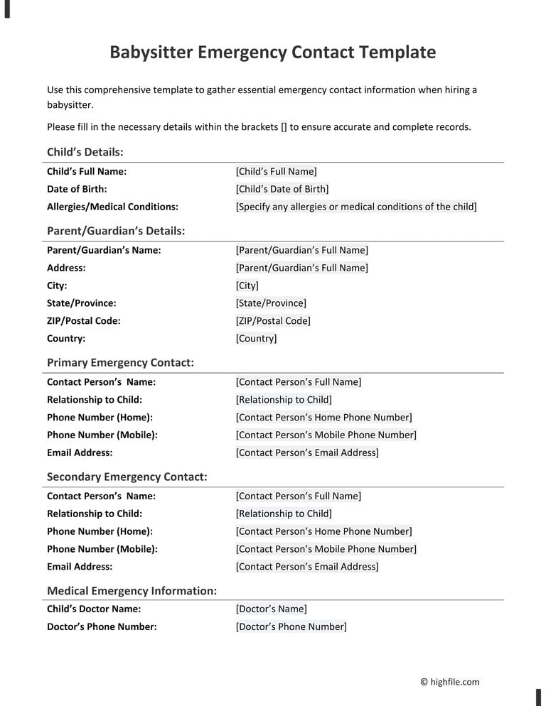 Contact List Template Word PDF Google Docs Highfile Contact List Template Word PDF Google Docs Highfile