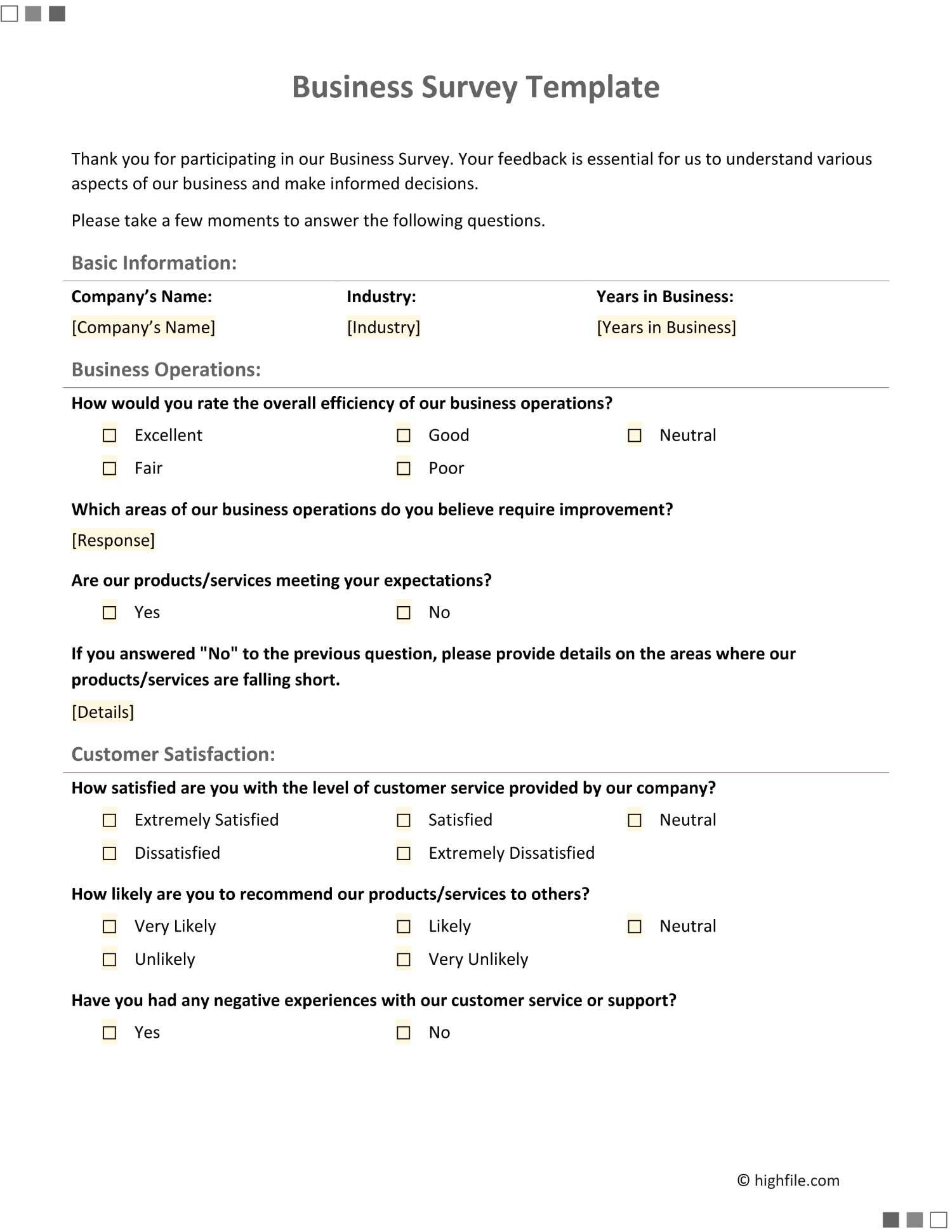 Event Survey Template Word PDF Google Docs Highfile Event Survey Template Word PDF Google Docs Highfile