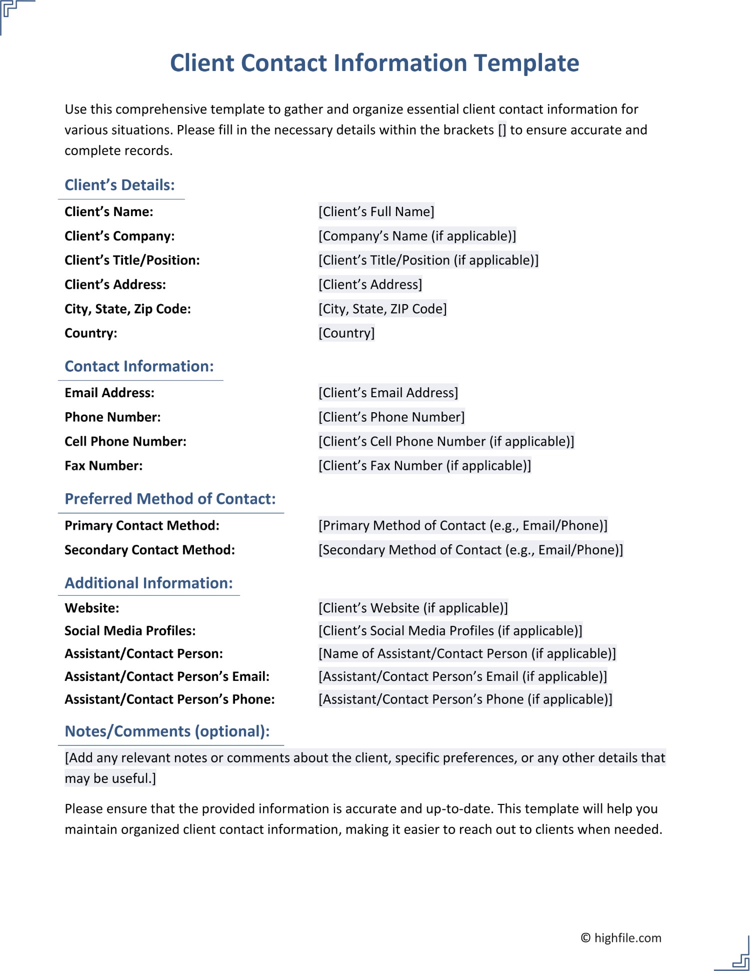 Contact List Template Word PDF Google Docs Highfile Contact List Template Word PDF Google Docs Highfile