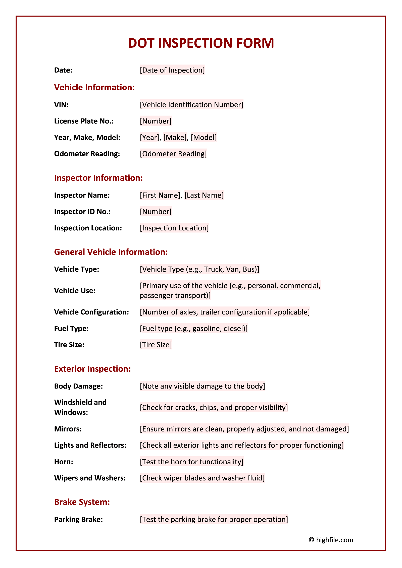 Vehicle Inspection Form Template Word PDF Google Docs Highfile vehicle-inspection-form-template-word-pdf-google-docs-highfile