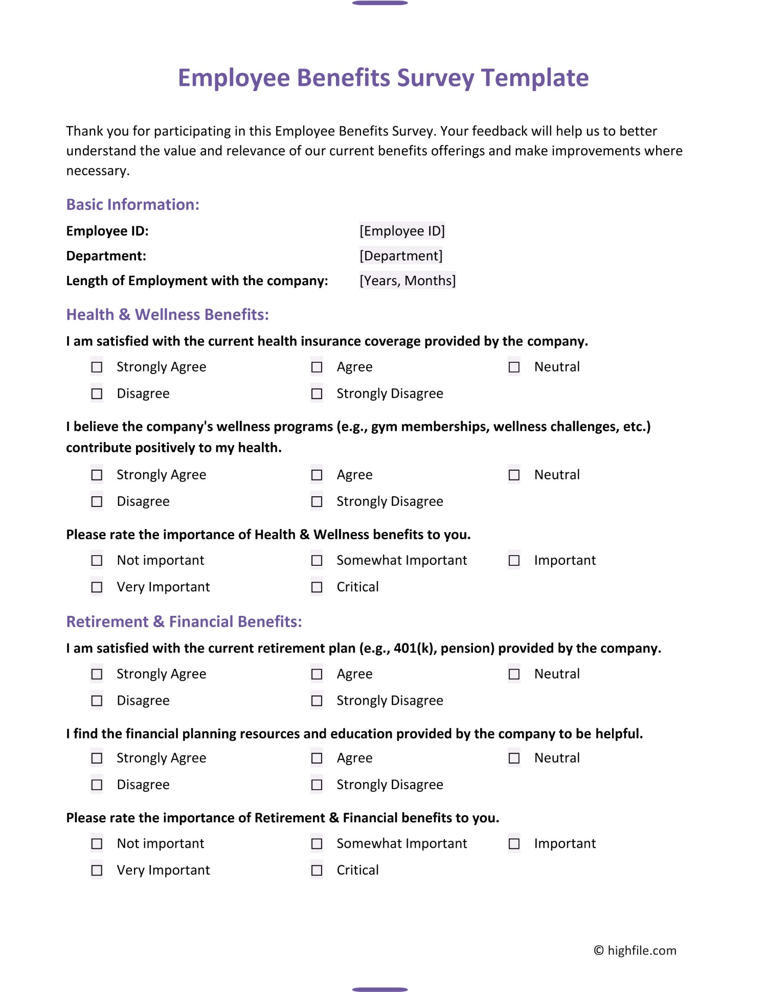 Patient Survey Template Word PDF Google Docs Highfile Patient Survey Template Word PDF Google Docs Highfile