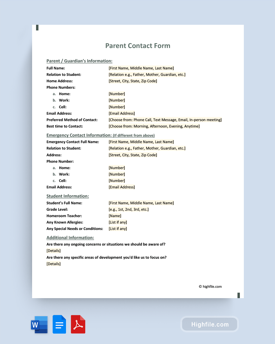 Reference Contact Information Template Word PDF Google Docs Reference Contact Information Template Word PDF Google Docs