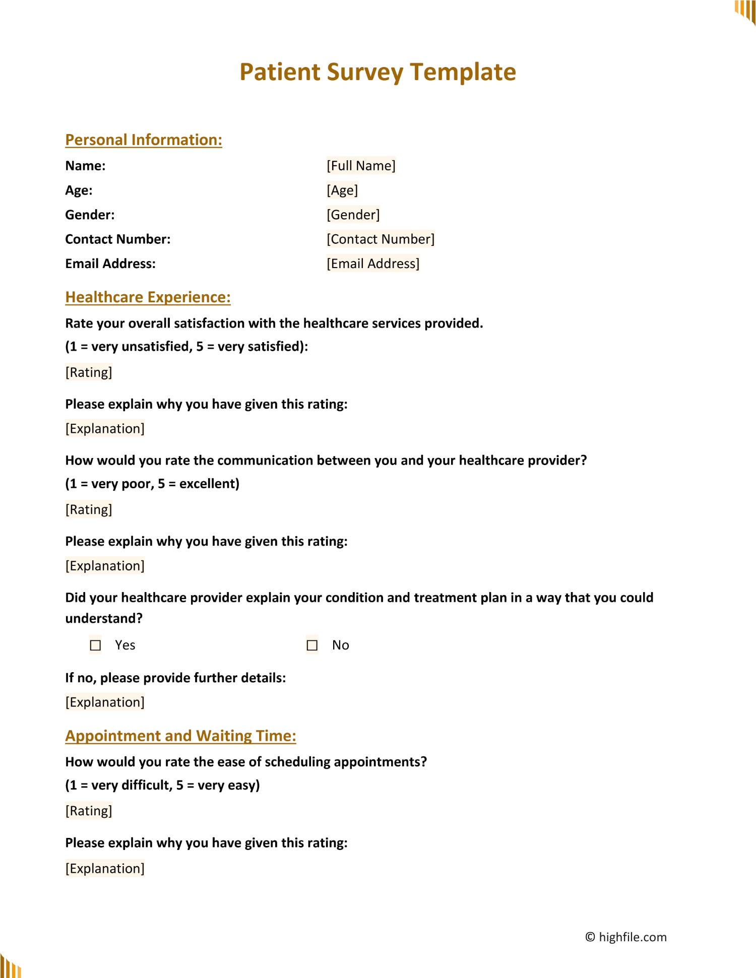 Event Survey Template Word PDF Google Docs Highfile Event Survey Template Word PDF Google Docs Highfile