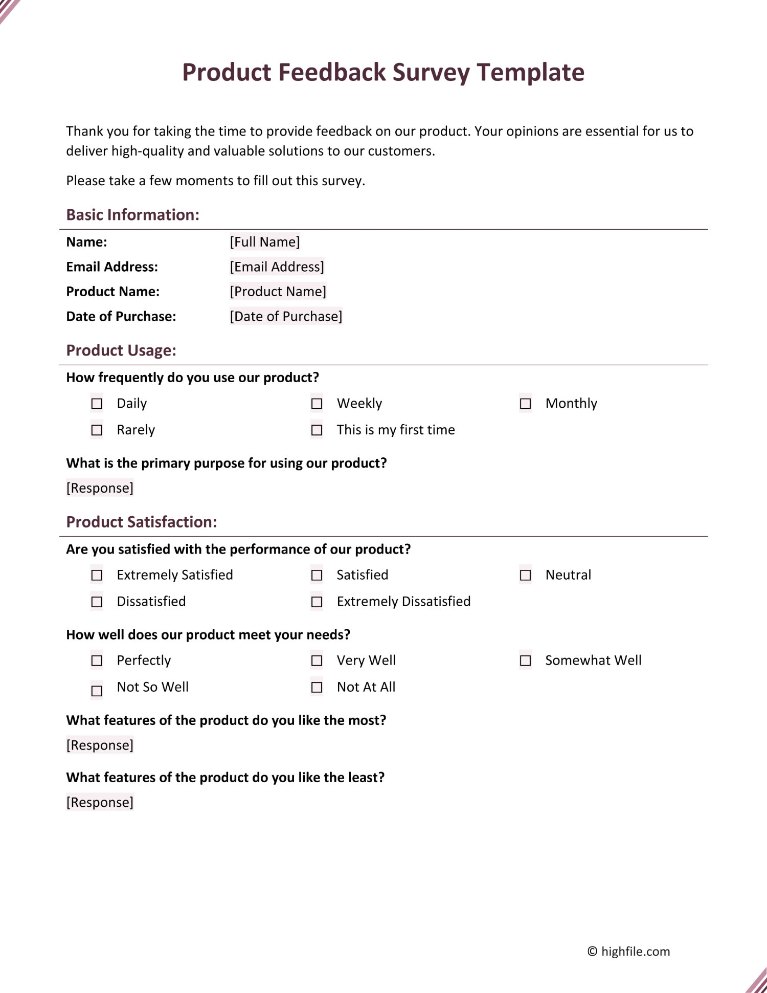 Event Survey Template Word PDF Google Docs Highfile Event Survey Template Word PDF Google Docs Highfile