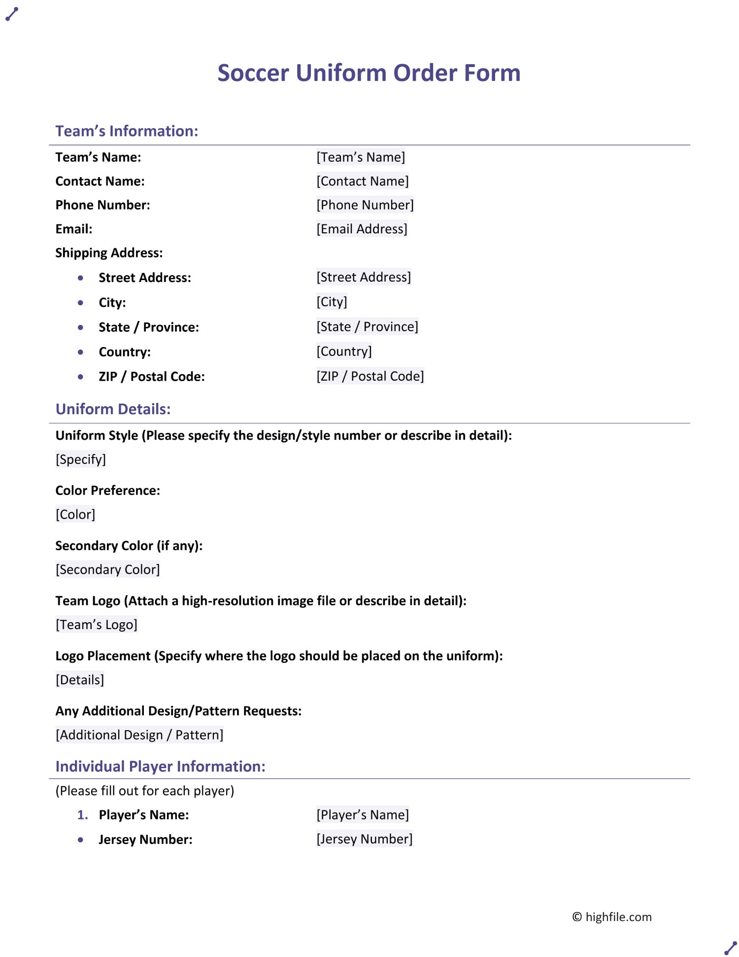 Employee Uniform Order Form Template Word PDF Google Docs Highfile Employee Uniform Order Form Template Word PDF Google Docs Highfile