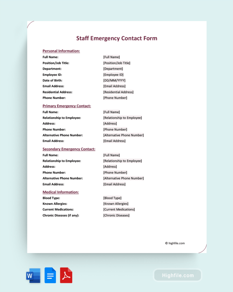 Contact List Template Word PDF Google Docs Highfile Contact List Template Word PDF Google Docs Highfile