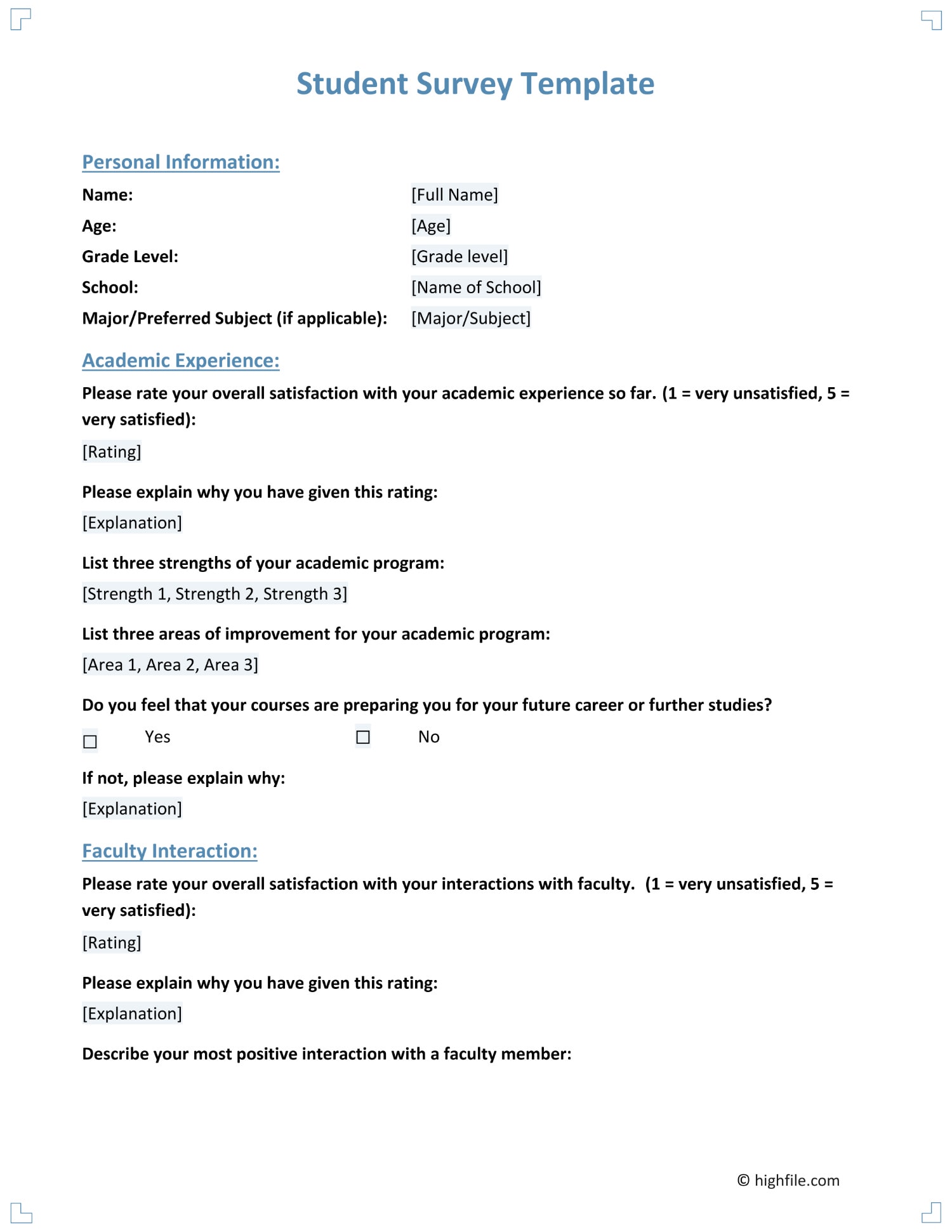 Event Survey Template Word PDF Google Docs Highfile Event Survey Template Word PDF Google Docs Highfile