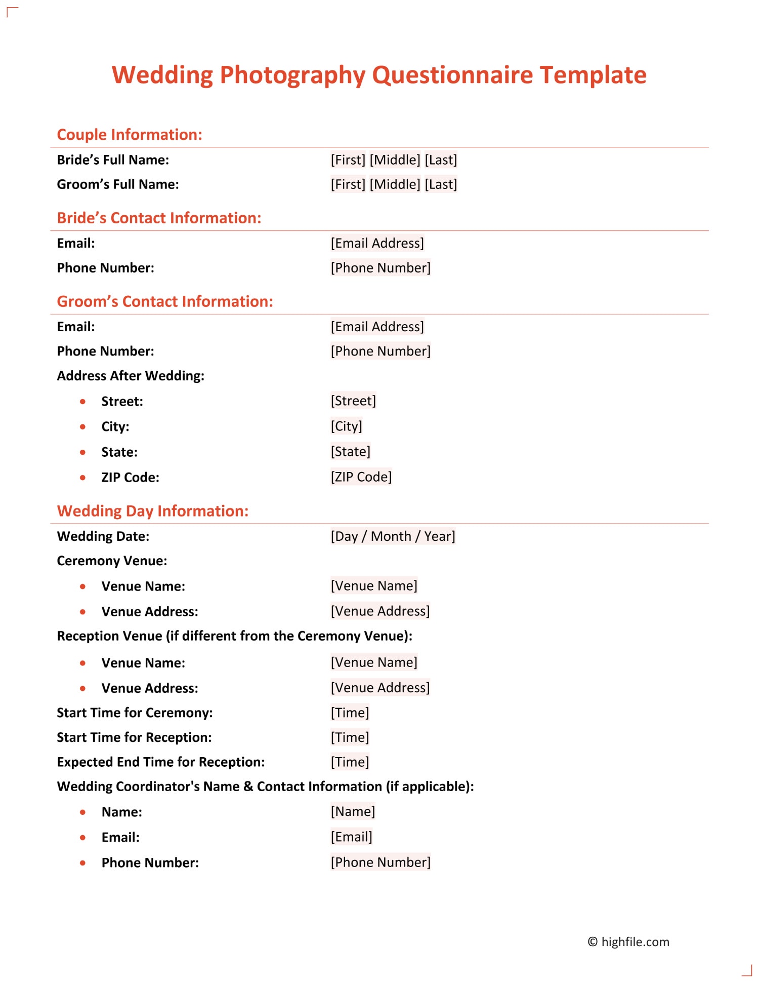 Wedding questionnaire for couples 60 photos - Astyledwedding.com