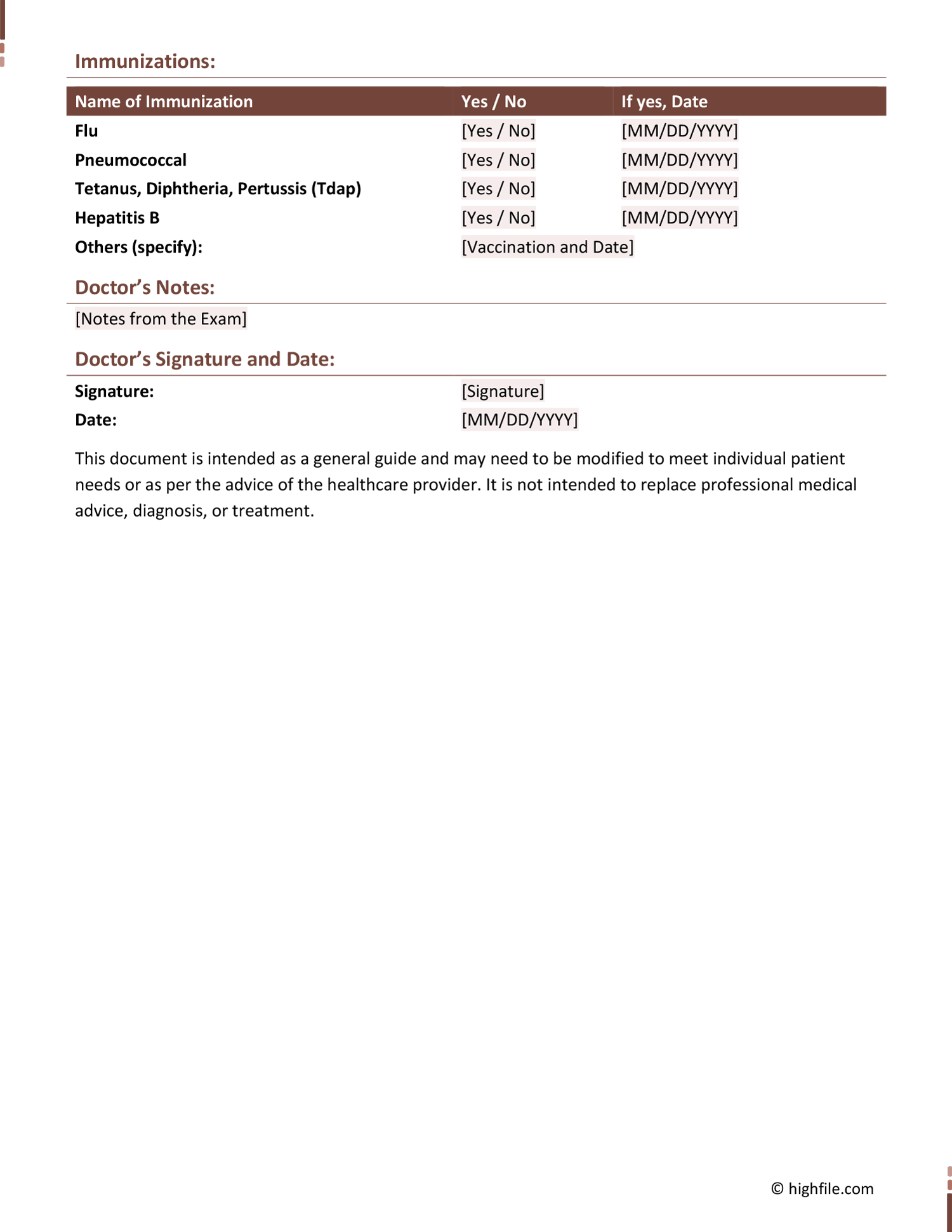 Annual Physical Exam Form - Word | PDF | Google Docs - Highfile annual-physical-exam-form-word-pdf-google-docs-highfile