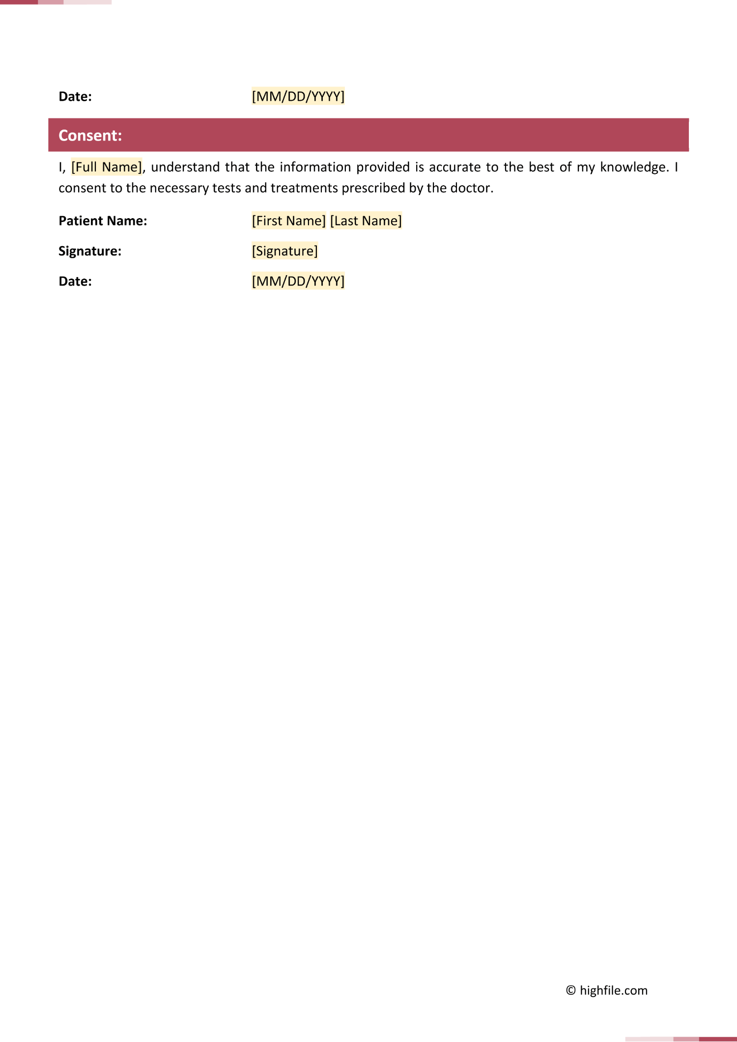Basic Physical Exam Form - Word | PDF | Google Docs - Highfile