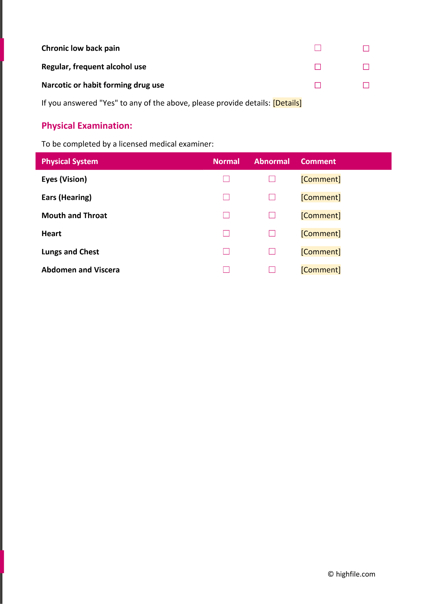 Dot Physical Form - Word | PDF | Google Docs - Highfile dot-physical-form-word-pdf-google-docs-highfile