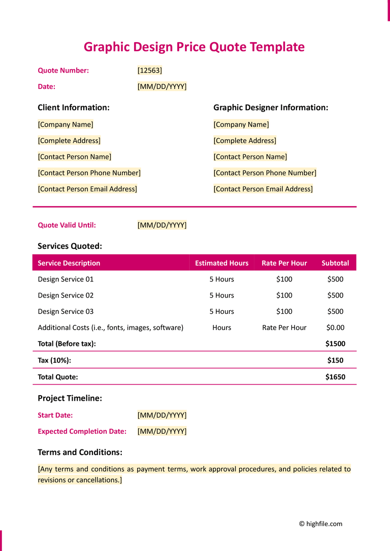 Software Development Quote Template - Word | Excel | PDF | Google Docs ...