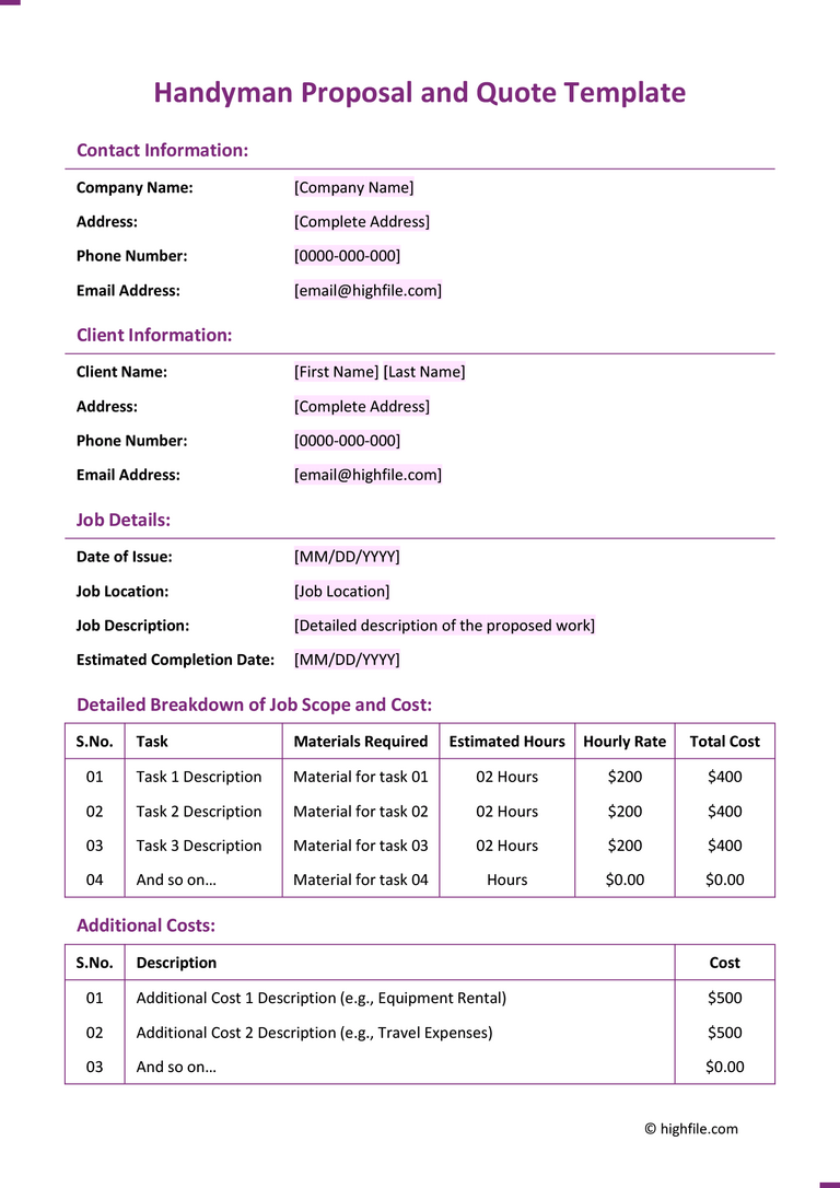 Plumbing Quote Template Word Google Docs Excel Google Sheets Plumbing Quote Template Word Google Docs Excel Google Sheets