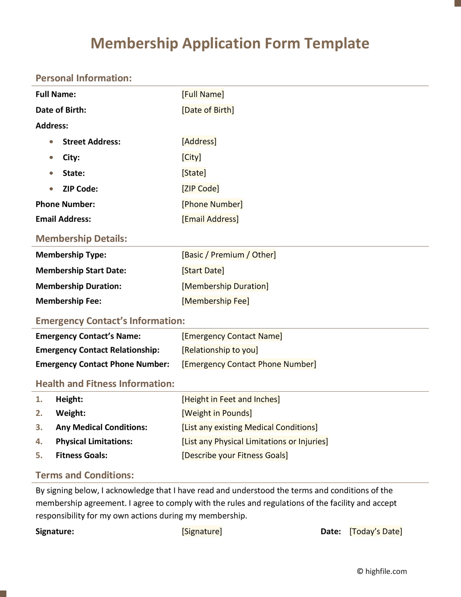 Job Application Form Pdf