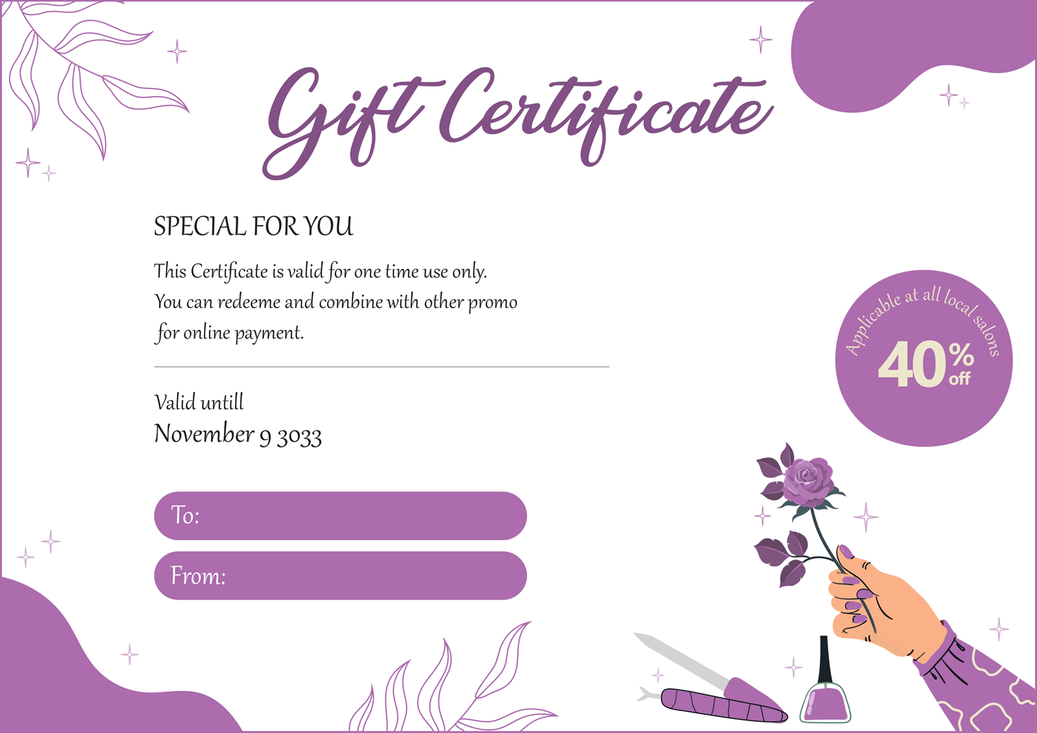 Free Nail Salon Gift Certificate Template - Highfile free-nail-salon-gift-certificate-template-highfile