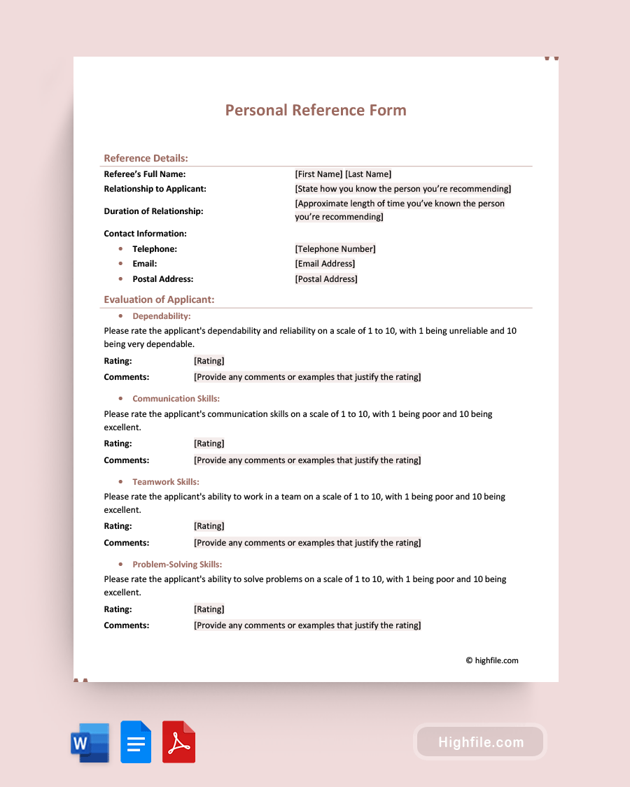 APA Reference Form - Word | PDF | Google Docs - Highfile