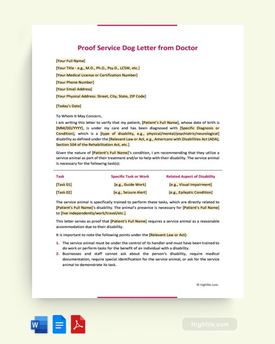 Service Dog Letter Templates And Examples Highfile service-dog-letter-templates-and-examples-highfile