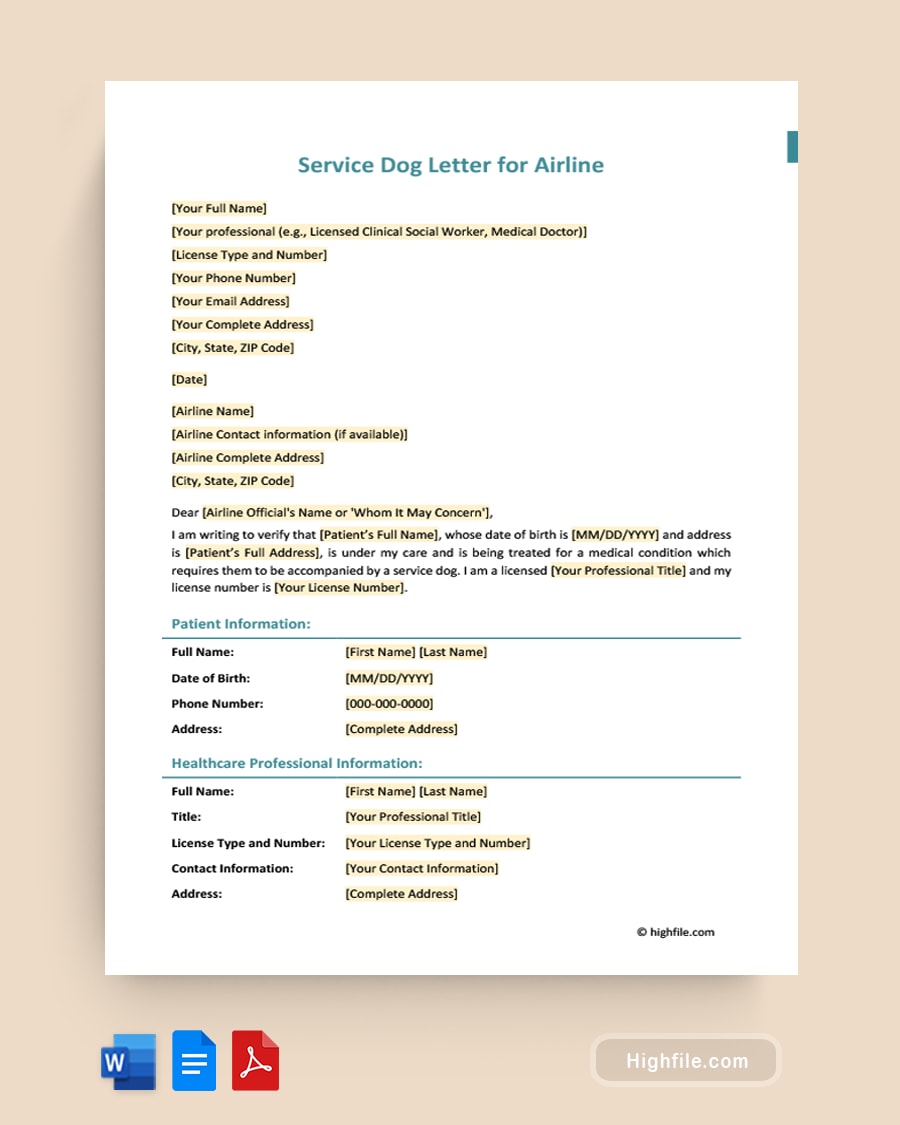 Service Dog Letter Templates and Examples Highfile Service Dog Letter Templates and Examples Highfile