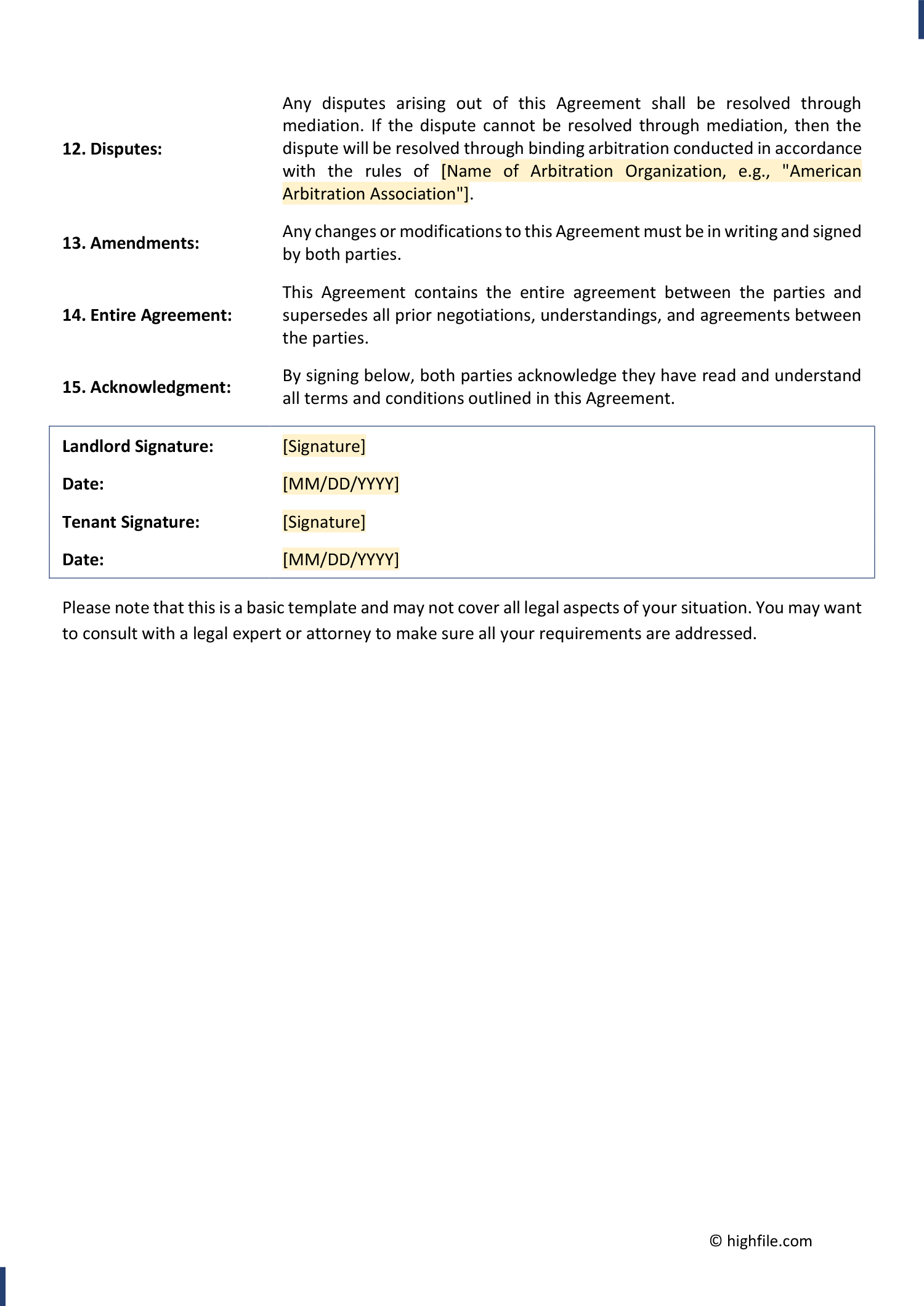 Simple Lease Agreement Template Word PDF Google Docs Highfile Simple Lease Agreement Template Word PDF Google Docs Highfile