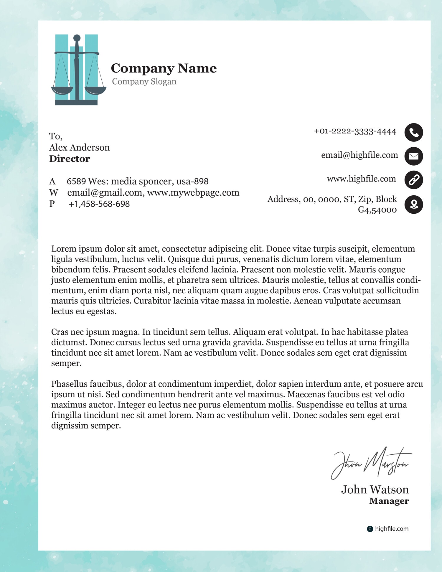 Free Printable Letterhead Templates - Highfile free-printable-letterhead-templates-highfile