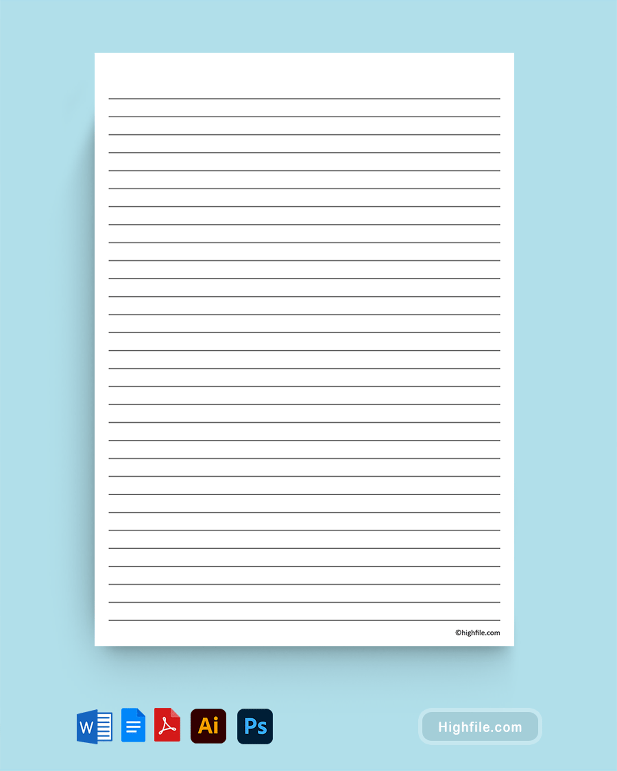 A4 Lined Paper Template Word PDF Google Docs Adobe Illustrator