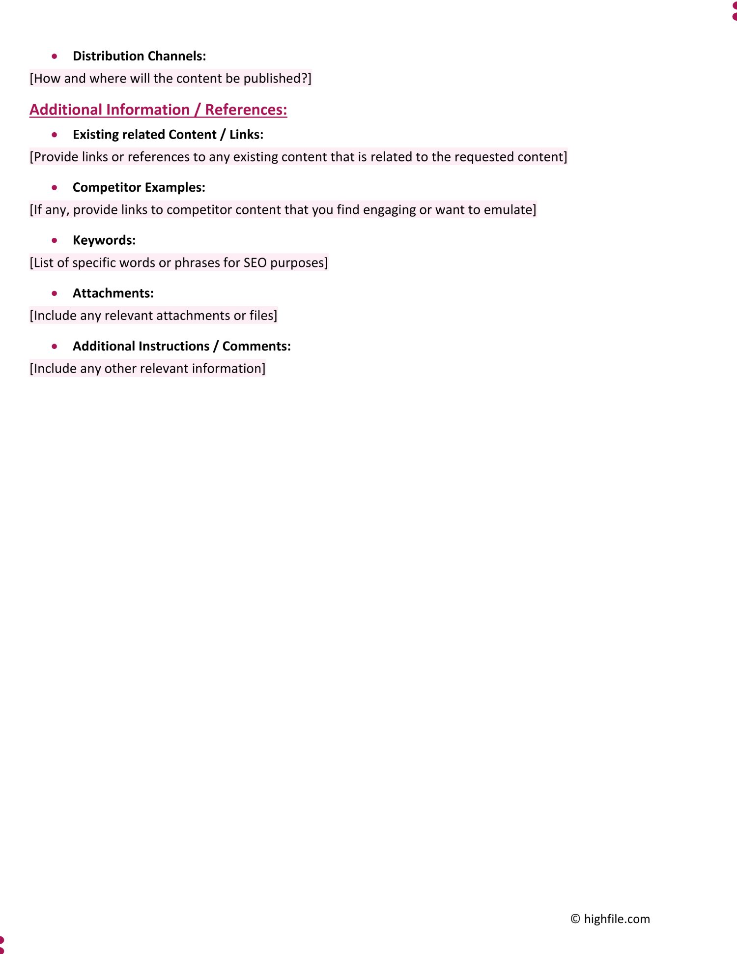 Content Request Form - Word | PDF | Google Docs - Highfile