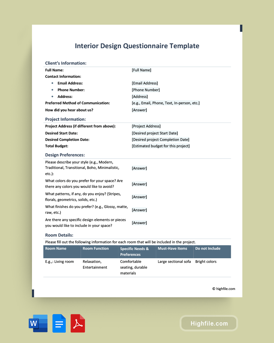 Wedding Questionnaire Template Word PDF Google Docs Highfile Wedding Questionnaire Template Word PDF Google Docs Highfile