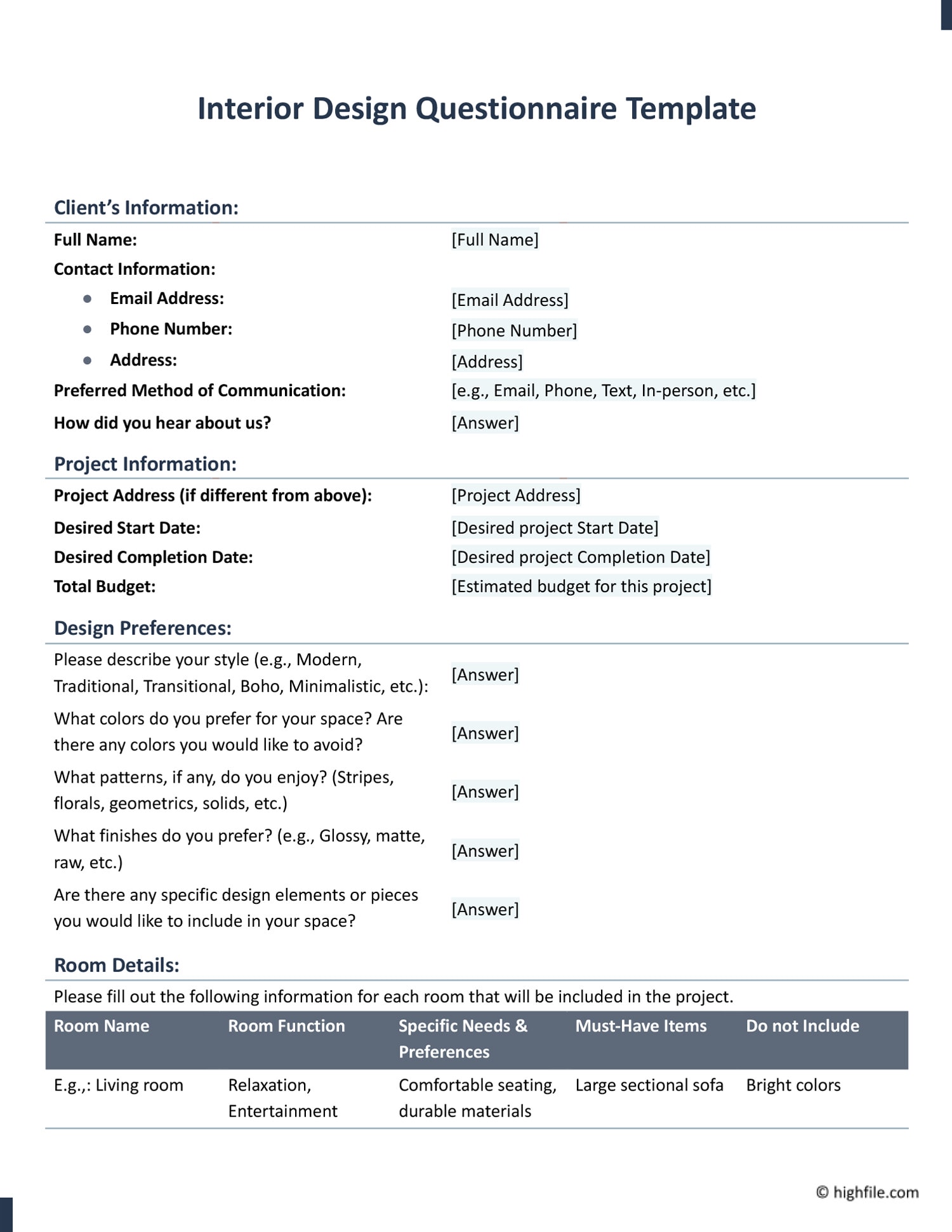 Wedding Questionnaire Template Word PDF Google Docs Highfile Wedding Questionnaire Template Word PDF Google Docs Highfile
