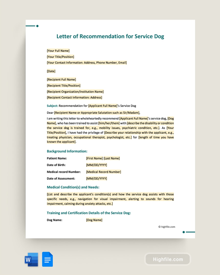 Service Dog Letter Templates And Examples Highfile service-dog-letter-templates-and-examples-highfile