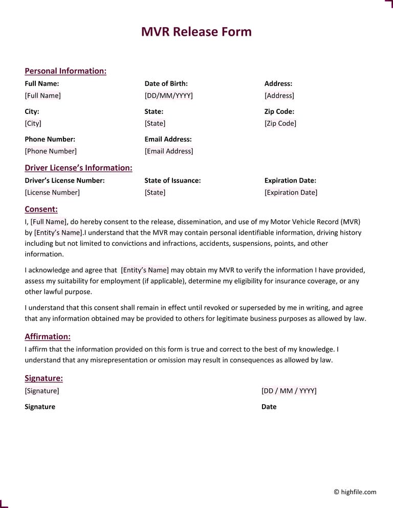 CAD Release Form - Word | PDF | Google Docs - Highfile