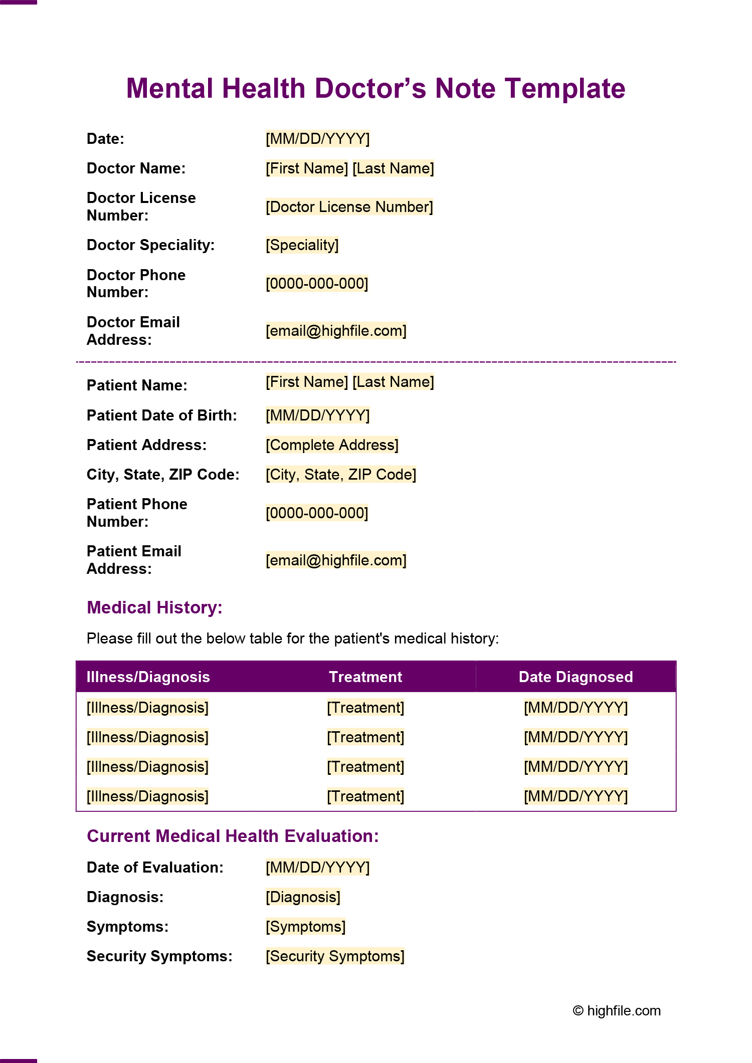 Mental Health Doctor s Note Template Word Google Docs Highfile Mental Health Doctor s Note Template Word Google Docs Highfile