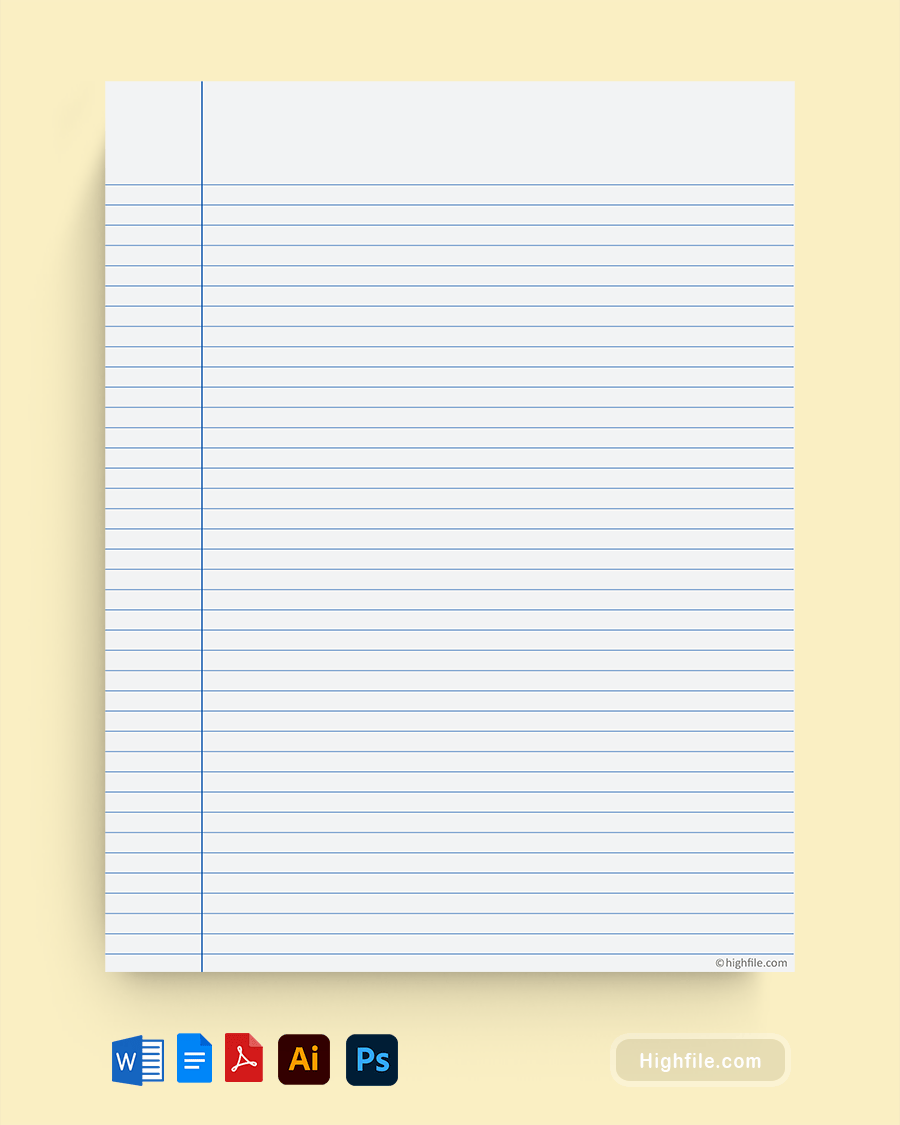 Narrow Ruled Paper - Word | PDF | Google Docs | Adobe Illustrator ...