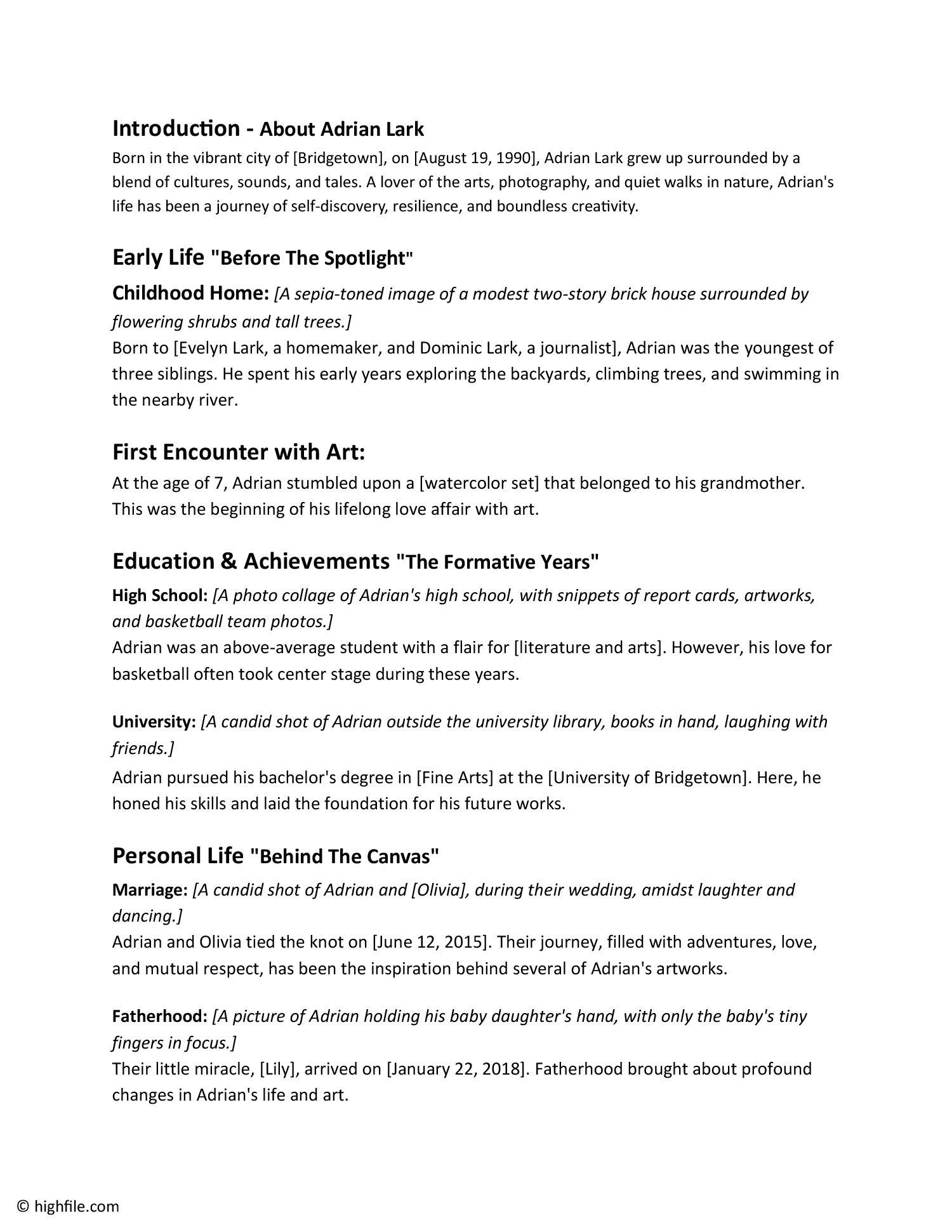 Aesthetic Bio Template Word Google Docs Highfile com Aesthetic Bio Template Word Google Docs Highfile com