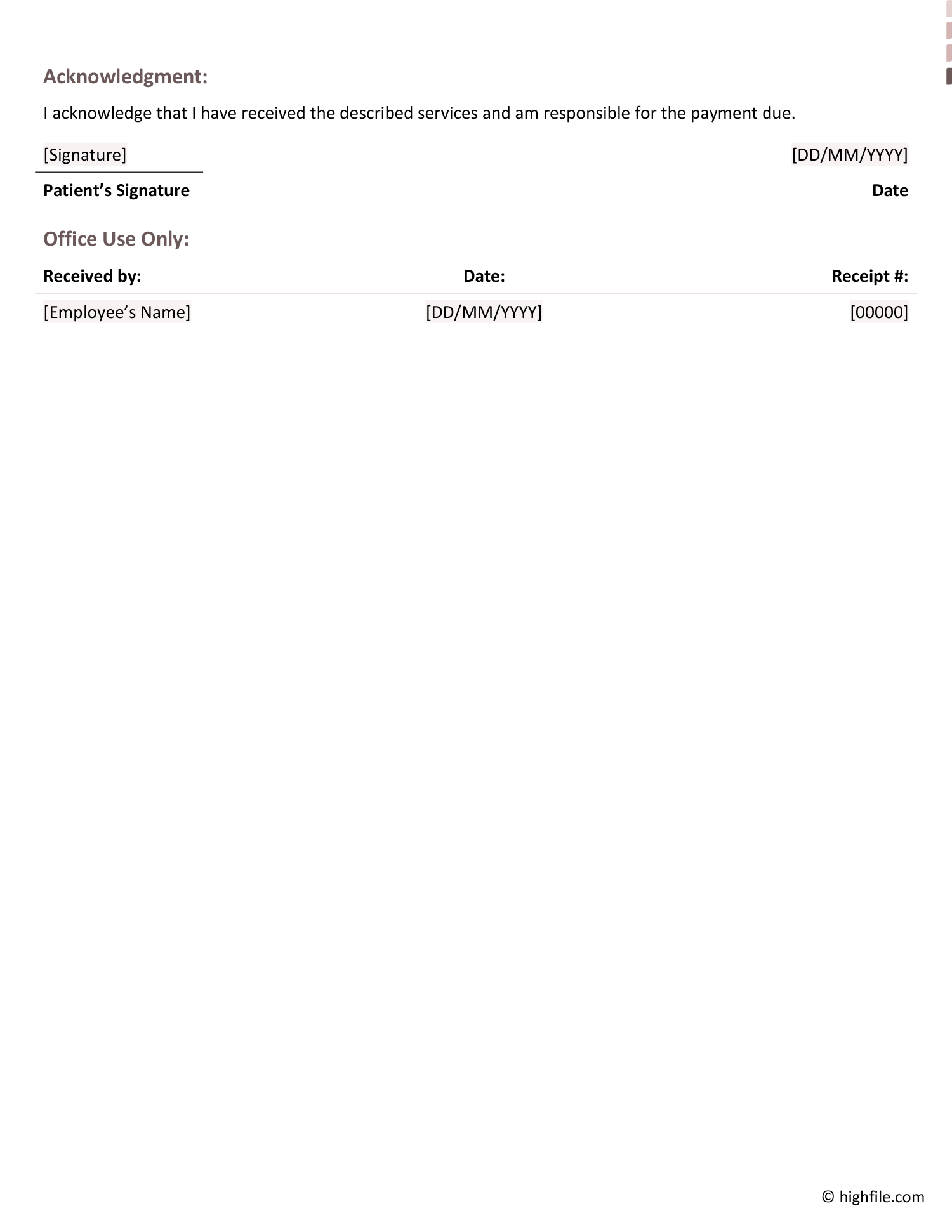 Dental Receipt Template Word Google Docs Highfile Dental Receipt Template Word Google Docs Highfile