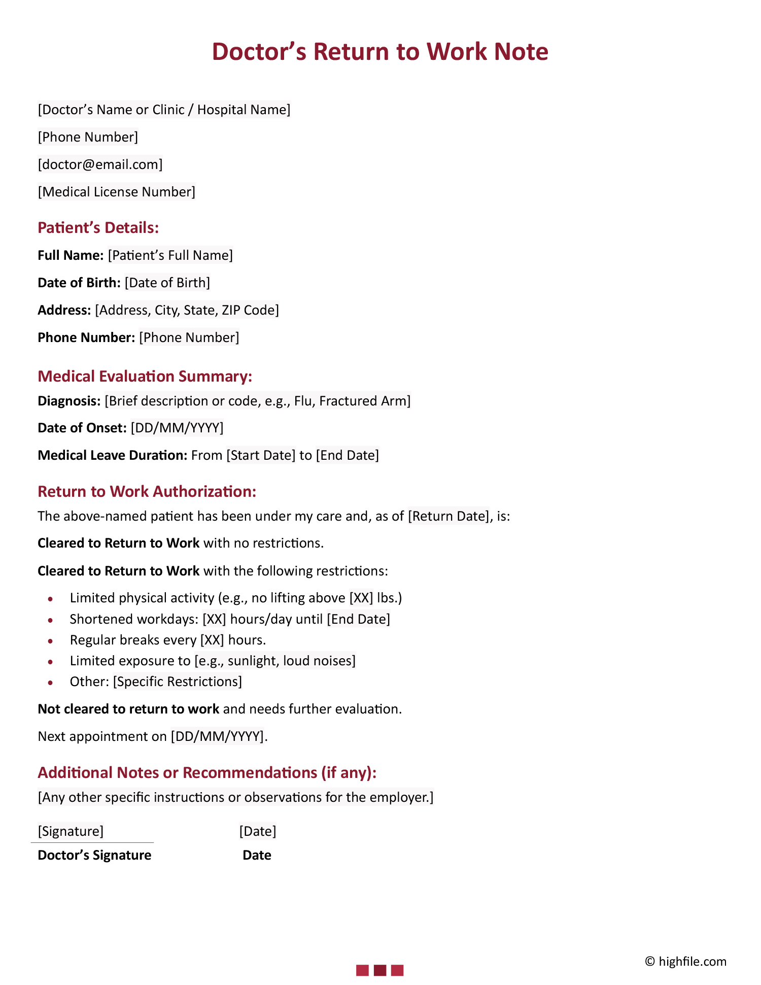 Free Doctor's Note Templates - Customize and Print free-doctor-s-note-templates-customize-and-print