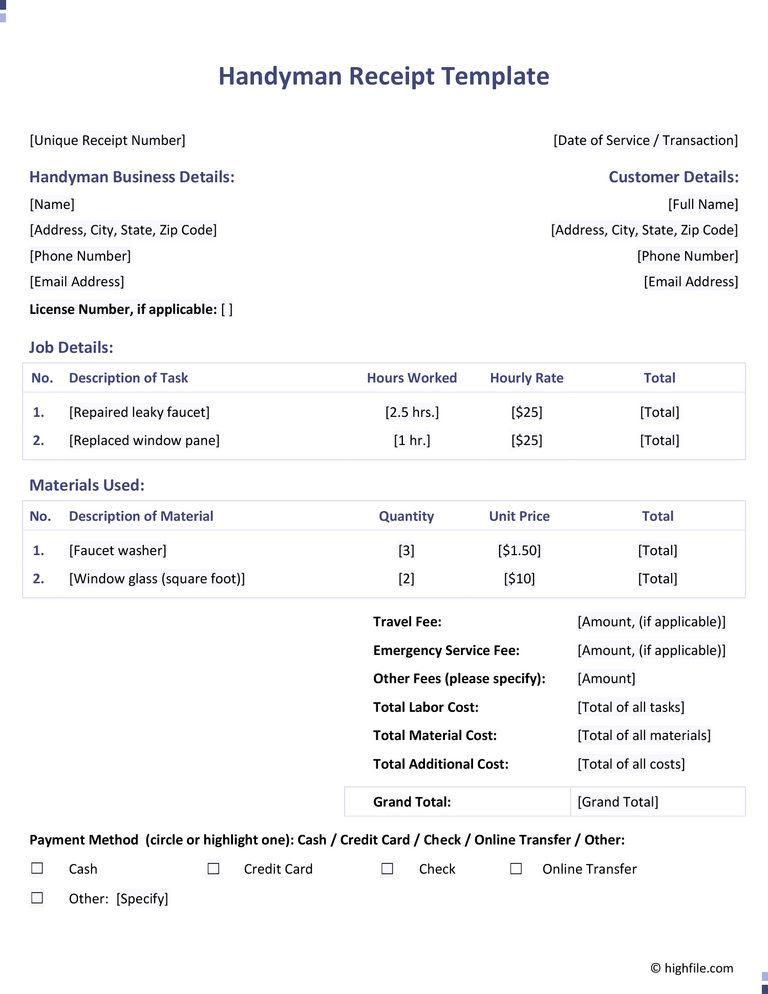 Free Customizable Receipt Templates Highfile free-customizable-receipt-templates-highfile