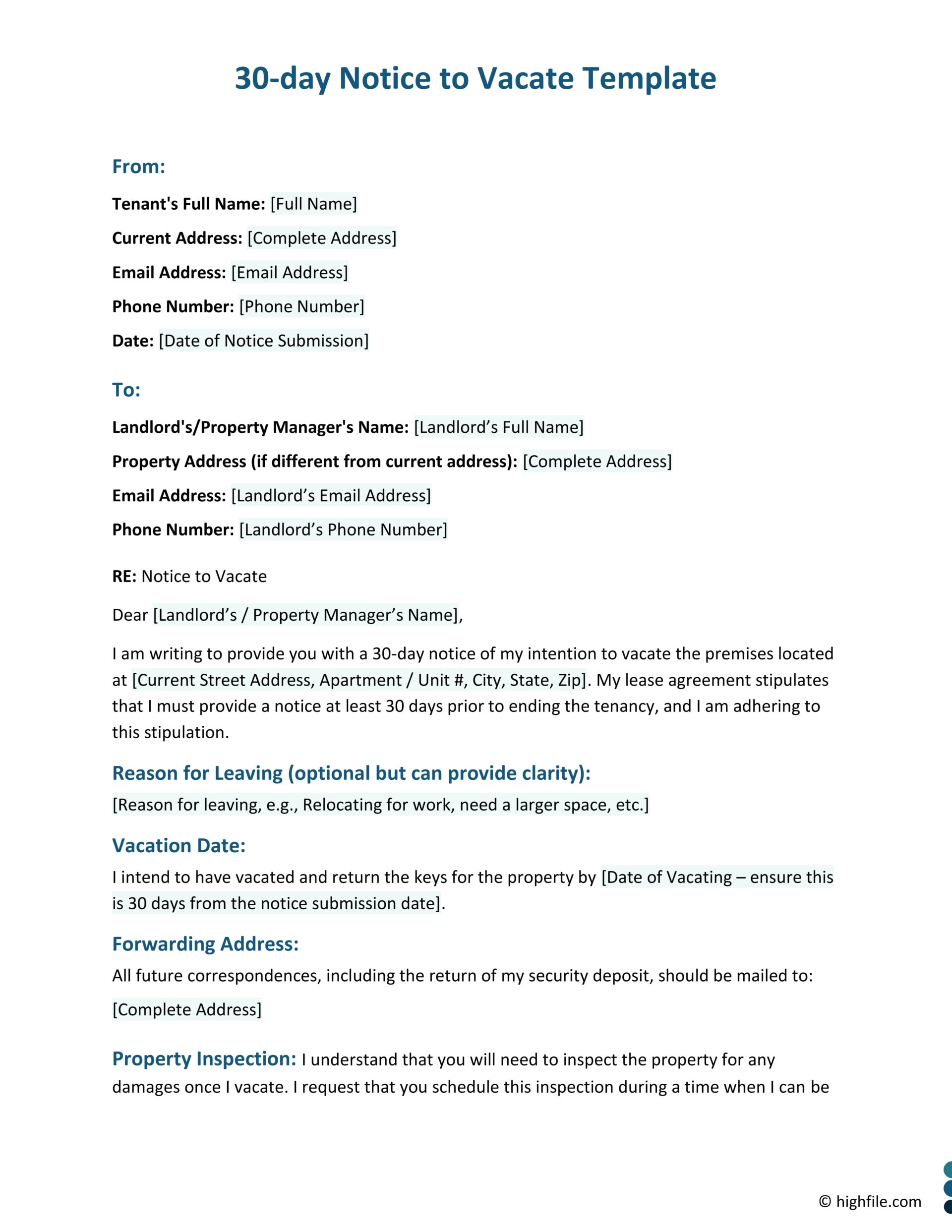 free-notice-letter-templates-edit-print for Free Printable Move Out Friendly 30 Day Notice To Landlord Free Notice Letter Templates - Edit & Print for Free Printable Move Out Friendly 30 Day Notice To Landlord